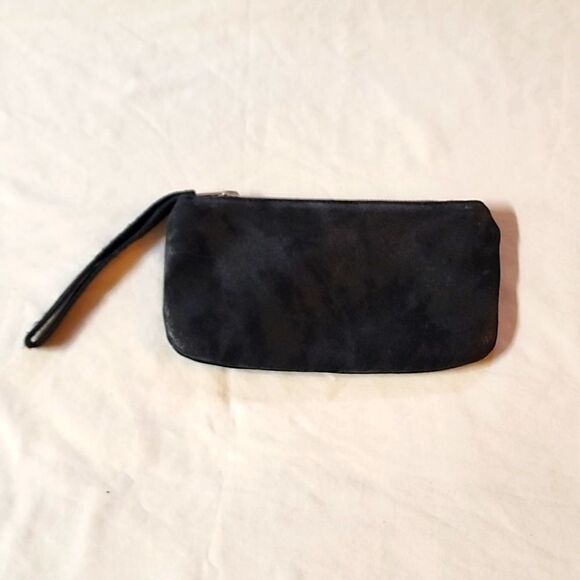 Handbags - Cofi black metallic leather wristlet pouch